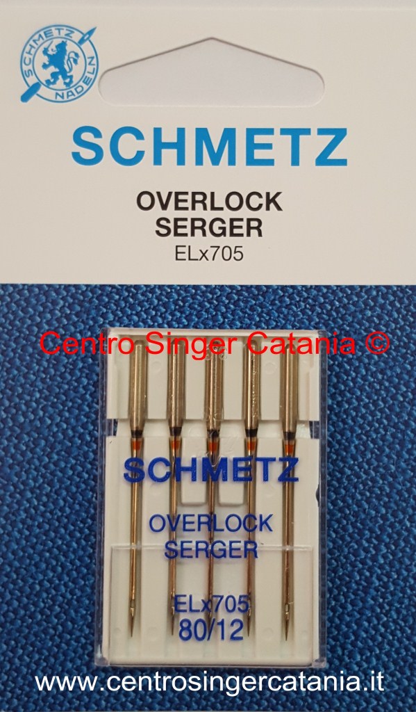 Ago Schmetz ELx705 = 2022 per tagliacuci, fin. 80/12 - immagine 2